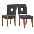 Chaises de salle à manger Calvados en tissu rembourré avec assise en trou de serrure (lot de 2) par iNSPIRE Q Classic