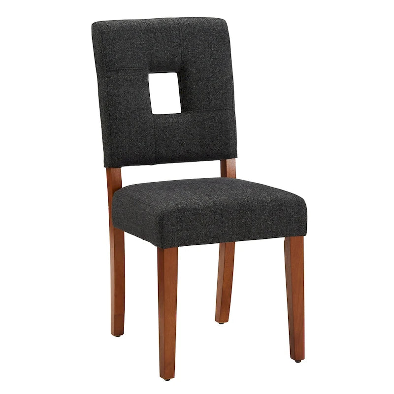 Chaises de salle à manger Calvados en tissu rembourré avec assise en trou de serrure (lot de 2) par iNSPIRE Q Classic