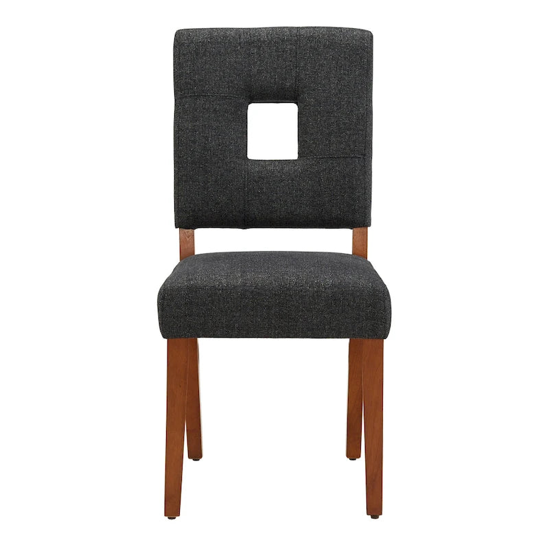 Chaises de salle à manger Calvados en tissu rembourré avec assise en trou de serrure (lot de 2) par iNSPIRE Q Classic