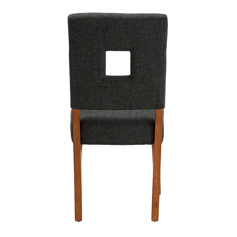 Chaises de salle à manger Calvados en tissu rembourré avec assise en trou de serrure (lot de 2) par iNSPIRE Q Classic