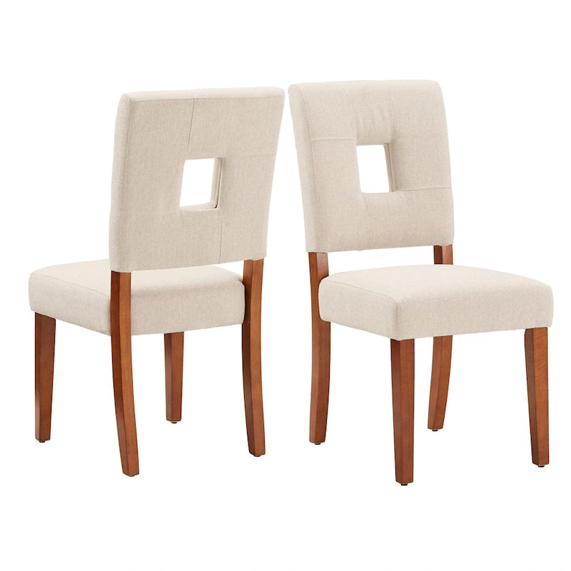 Chaises de salle à manger Calvados en tissu rembourré avec assise en trou de serrure (lot de 2) par iNSPIRE Q Classic