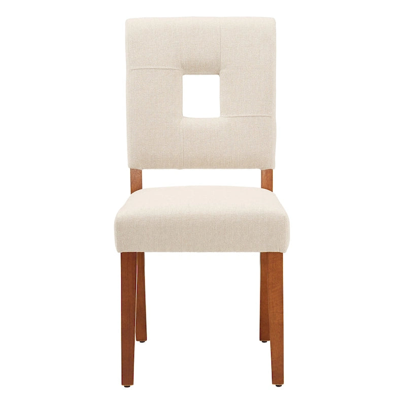 Chaises de salle à manger Calvados en tissu rembourré avec assise en trou de serrure (lot de 2) par iNSPIRE Q Classic
