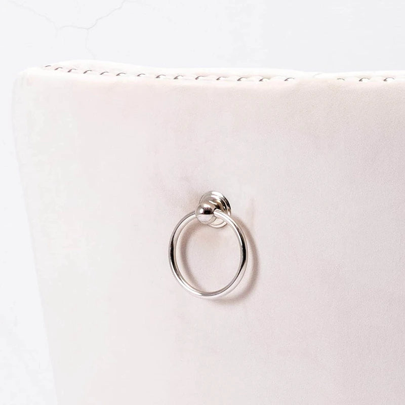 Ensemble de 2 chaises de salle à manger, fauteuil d'appoint capitonné sans accoudoirs avec anneau de dossier et garniture cloutée