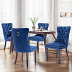 Ensemble de 2 chaises de salle à manger, fauteuil d'appoint capitonné sans accoudoirs avec anneau de dossier et garniture cloutée