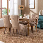 Ensemble de 2 chaises de salle à manger, fauteuil d'appoint capitonné sans accoudoirs avec anneau de dossier et garniture cloutée