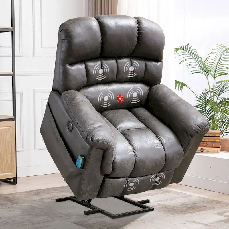 Fauteuil releveur électrique surdimensionné de 42 pouces de large avec massage et chauffage