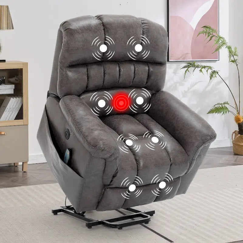 Fauteuil releveur électrique surdimensionné de 42 pouces de large avec massage et chauffage