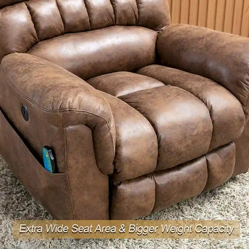 Fauteuil releveur électrique surdimensionné de 42 pouces de large avec massage et chauffage