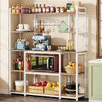 Meuble de cuisine de 55 pouces de large avec support pour micro-ondes et 11 crochets