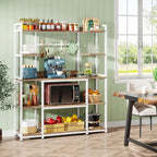 Meuble de cuisine de 55 pouces de large avec support pour micro-ondes et 11 crochets