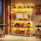 Meuble de cuisine de 55 pouces de large avec support pour micro-ondes et 11 crochets