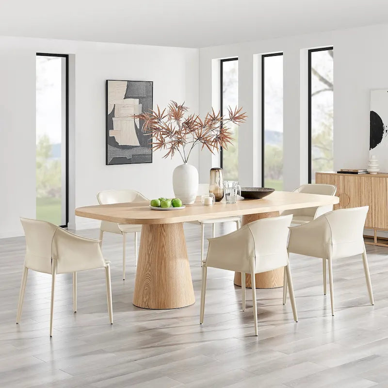 Fauteuil de salle à manger Callie en cuir recyclé