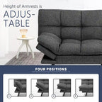 Canapé-lit futon, canapé convertible moderne avec accoudoirs réglables pour studio, bureau, appartement, petit salon