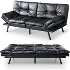 Canapé-lit futon, canapé convertible moderne avec accoudoirs réglables pour studio, bureau, appartement, petit salon