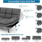 Canapé-lit futon, canapé convertible moderne avec accoudoirs réglables pour studio, bureau, appartement, petit salon