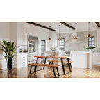 Table de salle à manger Timbergirl en bois massif à bords naturels