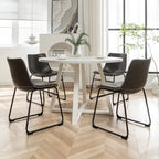 Ensemble de salle à manger rond 5 pièces Varna de Roundhill Furniture, table à tréteaux et 4 chaises