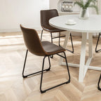 Ensemble de salle à manger rond 5 pièces Varna de Roundhill Furniture, table à tréteaux et 4 chaises