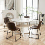 Ensemble de salle à manger rond 5 pièces Varna de Roundhill Furniture, table à tréteaux et 4 chaises