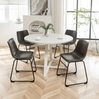 Ensemble de salle à manger rond 5 pièces Varna de Roundhill Furniture, table à tréteaux et 4 chaises