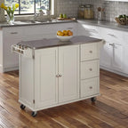 Chariot de cuisine Dolly Madison avec plateau en acier inoxydable par Homestyles