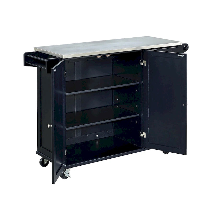 Chariot de cuisine Dolly Madison avec plateau en acier inoxydable par Homestyles