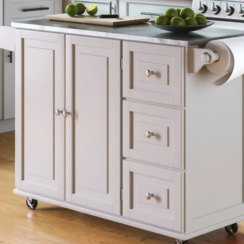 Chariot de cuisine Dolly Madison avec plateau en acier inoxydable par Homestyles