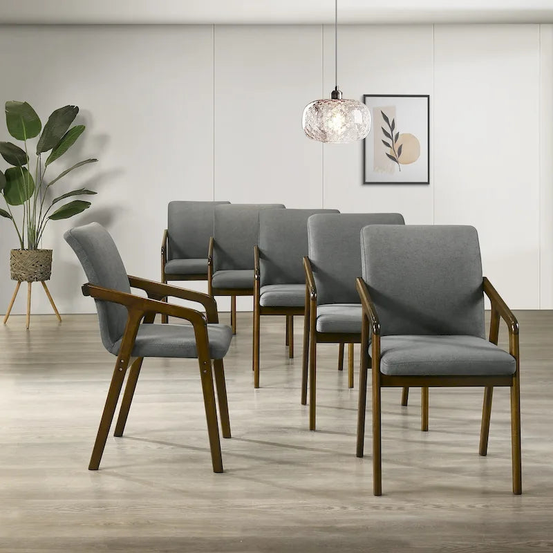 Chaises de salle à manger rembourrées rustiques et simples CraftPorch (ensemble de 6)