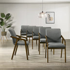 CraftPorch Simple Rustic Upholstered Dining Chair (Set of 6)