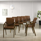 Chaises de salle à manger rembourrées rustiques et simples CraftPorch (ensemble de 6)