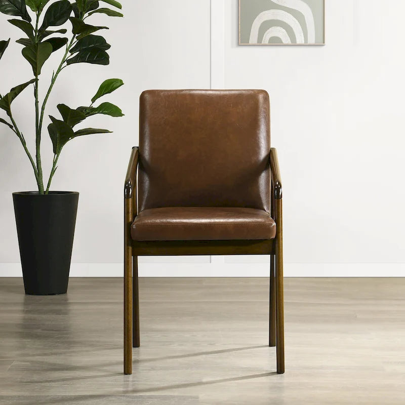 Chaises de salle à manger rembourrées rustiques et simples CraftPorch (ensemble de 6)