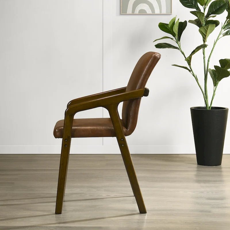 Chaises de salle à manger rembourrées rustiques et simples CraftPorch (ensemble de 6)