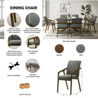 Chaises de salle à manger rembourrées rustiques et simples CraftPorch (ensemble de 6)