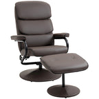 Fauteuil inclinable HOMCOM avec repose-pieds, pivotant, en cuir PU, dossier haut, dossier réglable à 135°.
