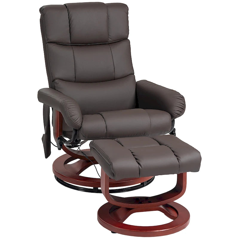 Fauteuil inclinable HOMCOM avec repose-pieds, fauteuil inclinable électrique en similicuir