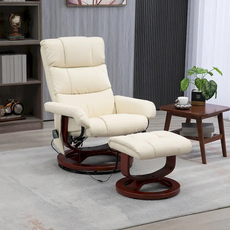 Fauteuil inclinable HOMCOM avec repose-pieds, fauteuil inclinable électrique en similicuir