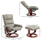 Fauteuil inclinable HOMCOM avec repose-pieds, fauteuil inclinable électrique en similicuir