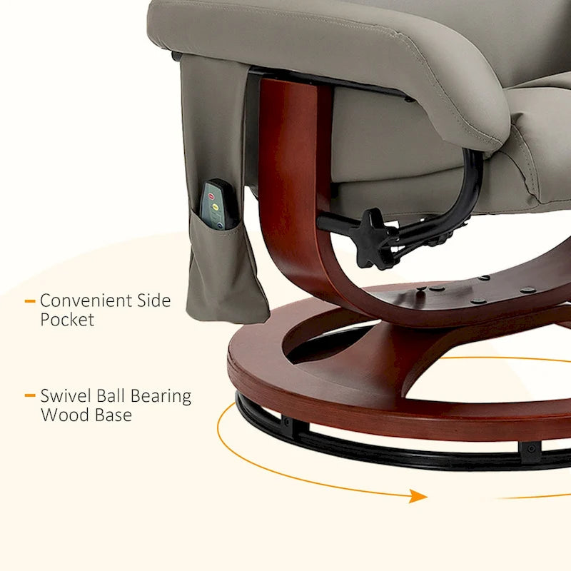 Fauteuil inclinable HOMCOM avec repose-pieds, fauteuil inclinable électrique en similicuir