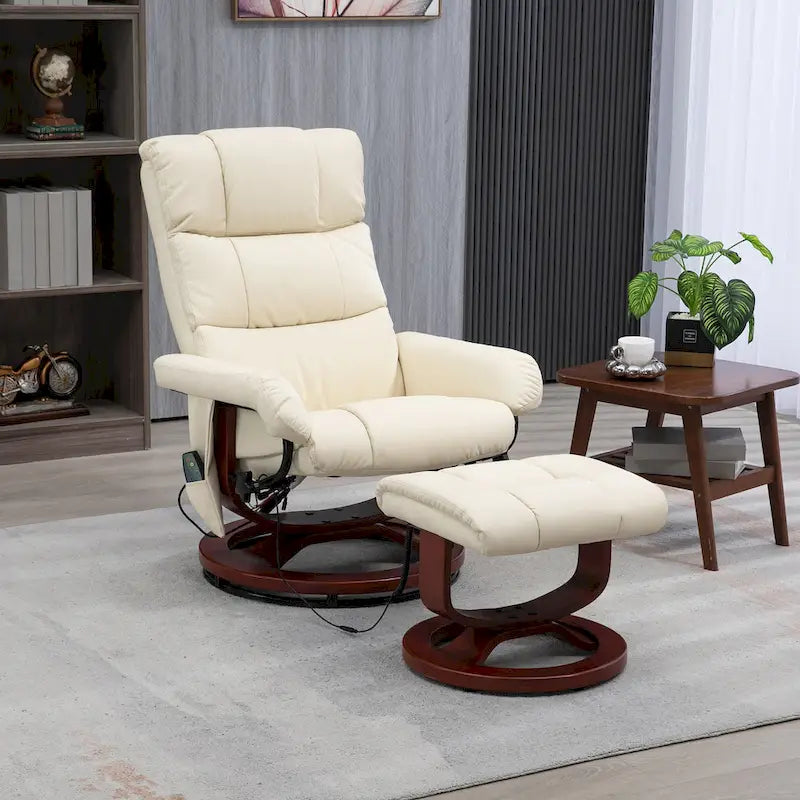 Fauteuil inclinable HOMCOM avec repose-pieds, fauteuil inclinable électrique en similicuir