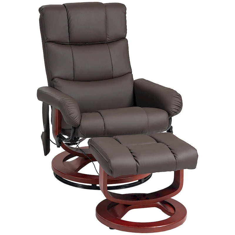 Fauteuil inclinable HOMCOM avec repose-pieds, fauteuil inclinable électrique en similicuir