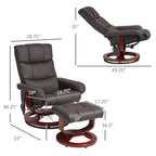 Fauteuil inclinable HOMCOM avec repose-pieds, fauteuil inclinable électrique en similicuir