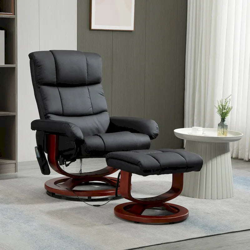 Fauteuil inclinable HOMCOM avec repose-pieds, fauteuil inclinable électrique en similicuir