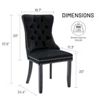 Ensemble de 6 chaises de salle à manger, chaises de cuisine de luxe en velours capitonné avec dossier rembourré et pieds en bois massif - Non disponible