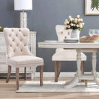 Ensemble de 6 chaises de salle à manger, chaises de cuisine de luxe en velours capitonné avec dossier rembourré et pieds en bois massif - Non disponible