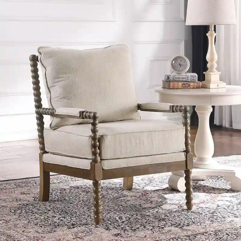 Fauteuil à fuseaux moderne Morden Fort, fauteuil d'appoint pour salon