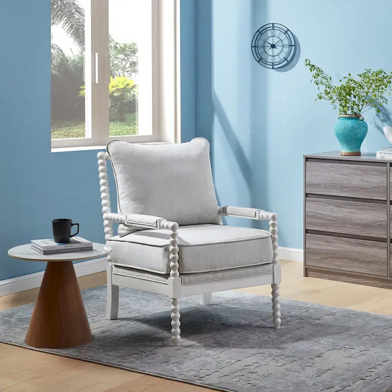 Fauteuil à fuseaux moderne Morden Fort, fauteuil d'appoint pour salon