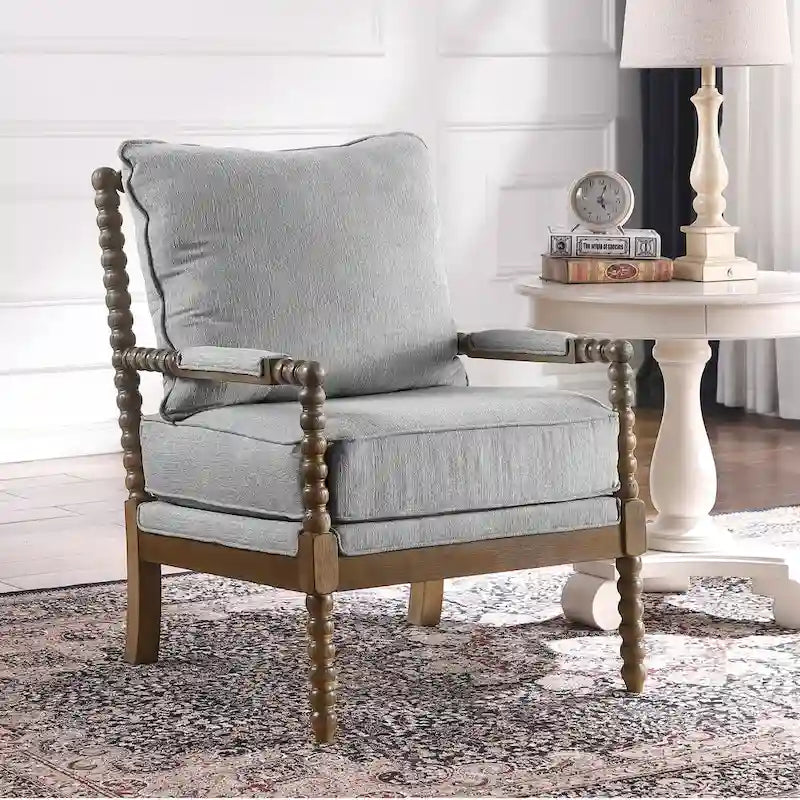 Fauteuil à fuseaux moderne Morden Fort, fauteuil d'appoint pour salon