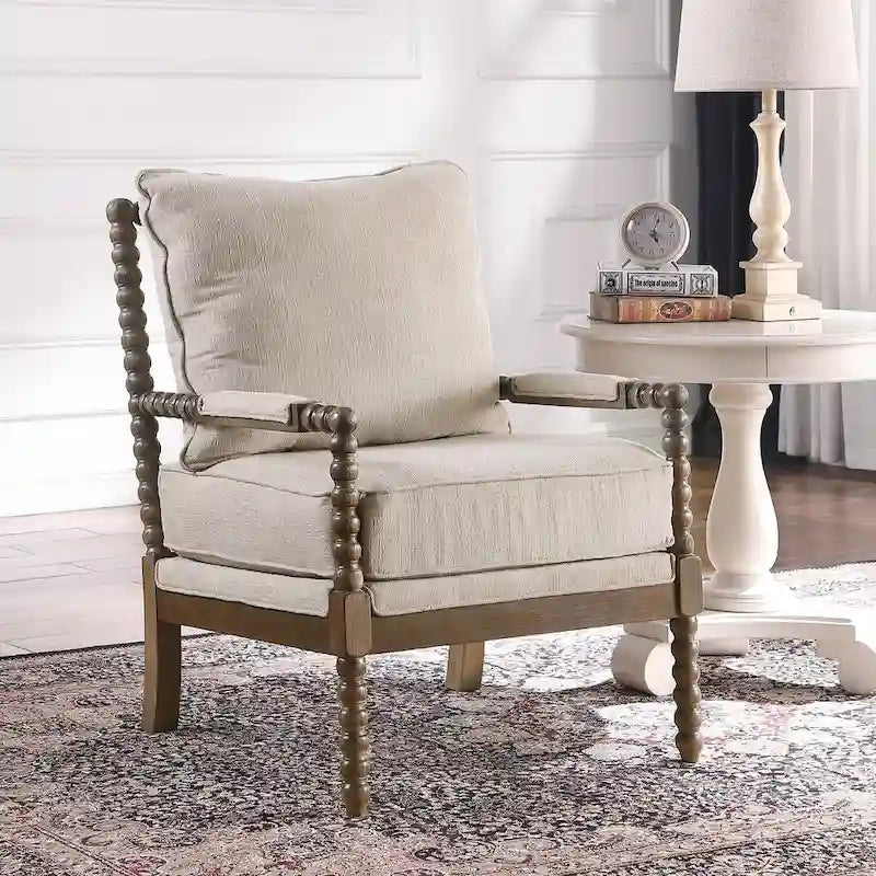 Fauteuil à fuseaux moderne Morden Fort, fauteuil d'appoint pour salon