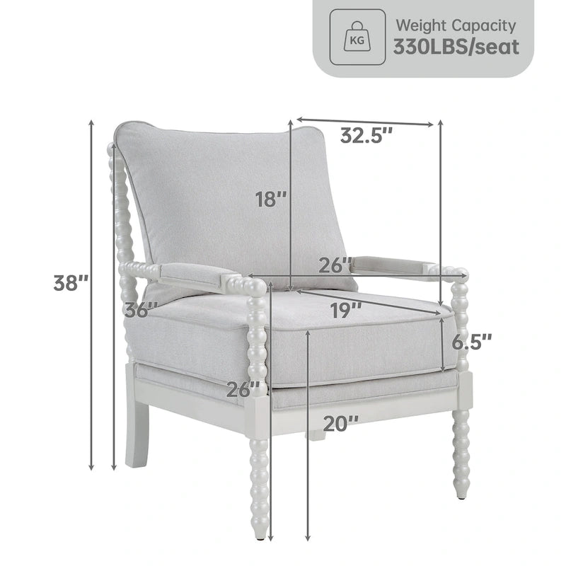 Fauteuil à fuseaux moderne Morden Fort, fauteuil d'appoint pour salon