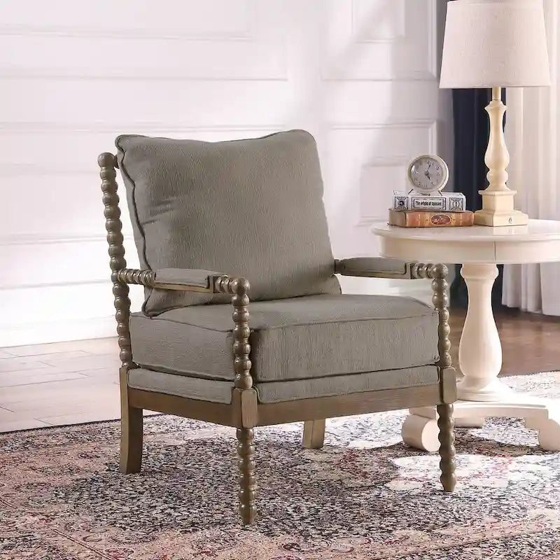 Fauteuil à fuseaux moderne Morden Fort, fauteuil d'appoint pour salon